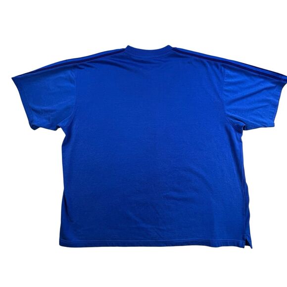 Vintage Adidas Shirt Men XXL Blue 3 Stripes Crewneck Spell Out Graphic Soccer - Picture 6 of 10